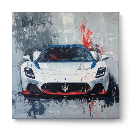 Tablou canvas cu mașină sport modernă, ilustrată artistic în stil abstract [1]