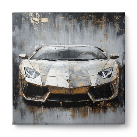 Tablou canvas cu mașină sport redată într-un stil abstract [1]