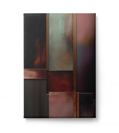 Tablou abstract minimalist în nuanțe închise – Design geometric pentru living modern [1]