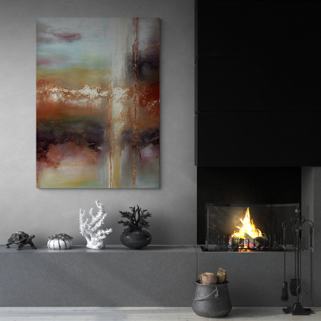 Tablouri Abstracte - Tablou canvas abstract maro – Artă caldă și elegantă pentru dormitor sau living
