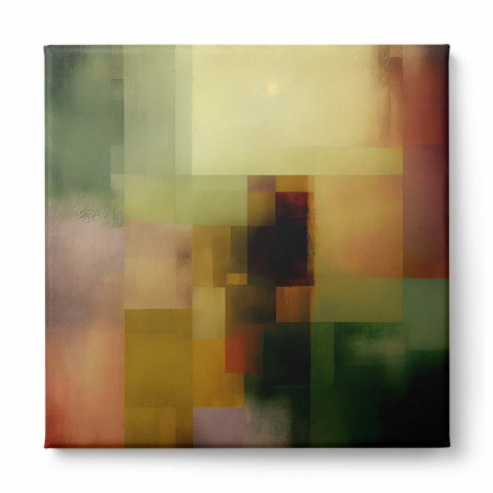 Tablou abstract canvas verde și crem [1]