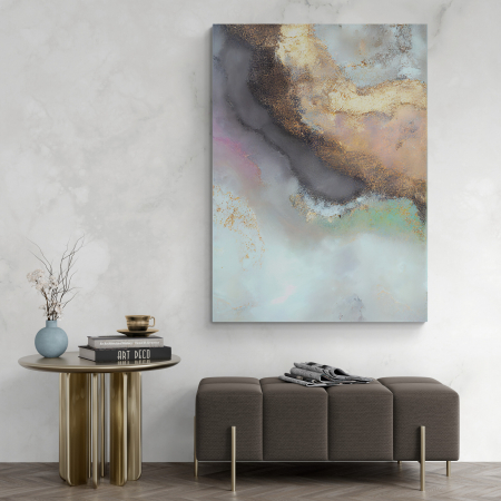 Tablouri Abstracte - Tablou canvas abstract albastru deschis – Artă liniștitoare pentru dormitor modern
