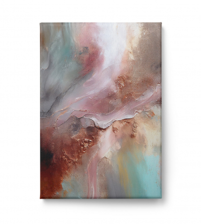Tablou canvas abstract cu turcoaz și roz [1]