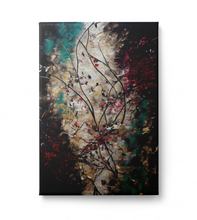 Tablou canvas abstract cu explozie de culori – decor vibrant pentru living modern [1]