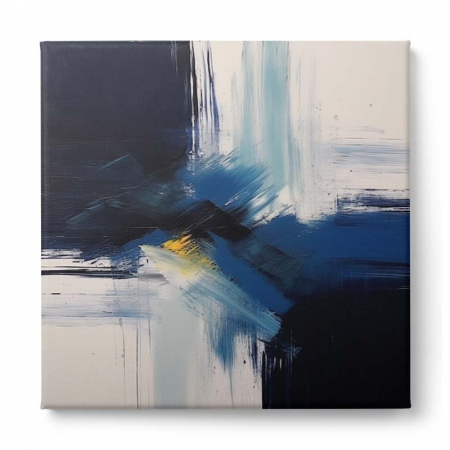 Tablou canvas abstract în alb și albastru [1]