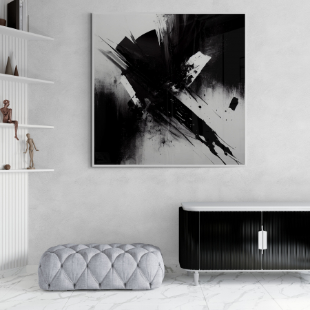 Tablouri Abstracte - Tablou canvas abstract alb-negru