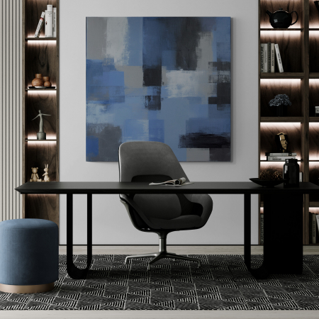 Tablouri Abstracte - Tablou abstract modern albastru și gri