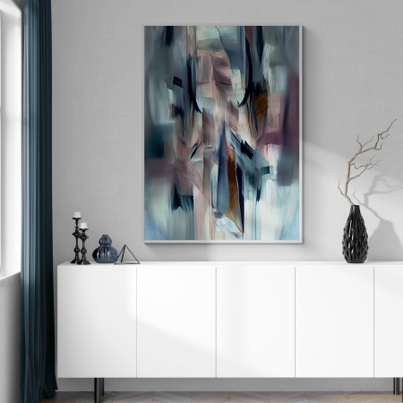 Tablouri Abstracte - Tablou canvas, abstract, modern, nuante metalice, pentru hol, birou