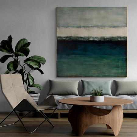 Tablouri Abstracte - Tablou canvas abstract modern în albastru și gri