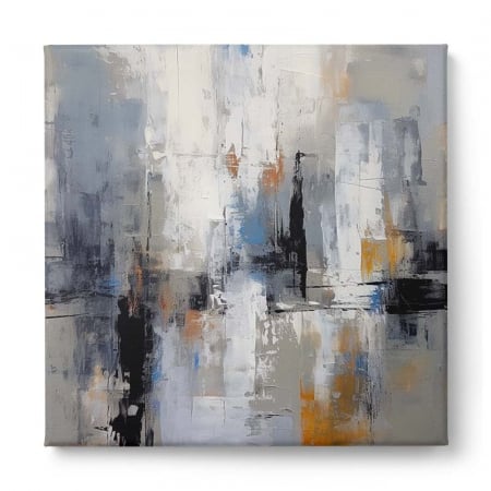 Tablou canvas abstract modern gri și galben [1]