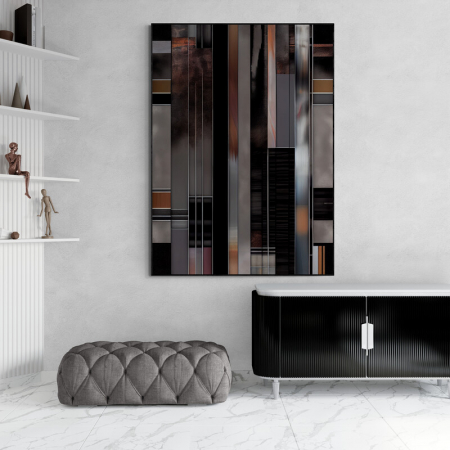 Tablouri Abstracte - Tablou canvas abstract gri – decor rafinat pentru living și dormitor modern