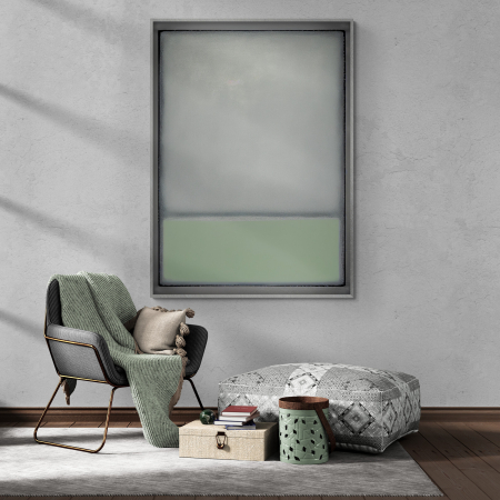 Tablouri Abstracte - Tablou canvas, abstract, modern, nuante de gri si verde, pentru birou, living