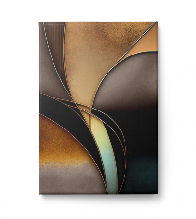 Tablou canvas abstract maro – decor cald și natural pentru hol sau baie [1]