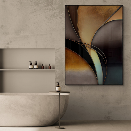 Tablouri Abstracte - Tablou canvas abstract maro – decor cald și natural pentru hol sau baie