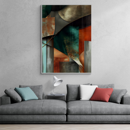 Tablouri Abstracte - Tablou canvas abstract metalic – decor elegant pentru living și hol modern
