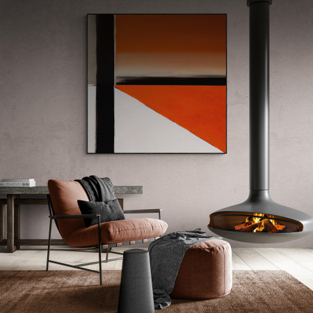 Tablouri Abstracte - Tablou canvas, abstract, modern, nuante de rosu, alb, negru, pentru living