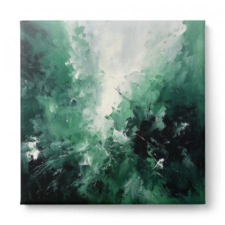 Tablou abstract modern în nuanțe de verde – natură [1]