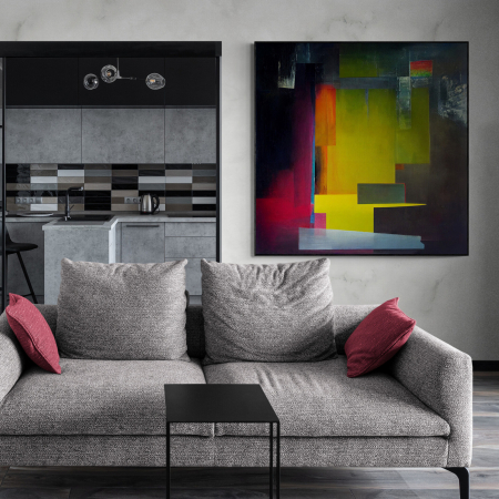 Tablouri Abstracte - Tablou canvas, abstract, modern, nuante intense, multicolor pentru living