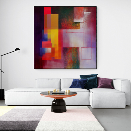 Tablouri Abstracte - Tablou canvas, abstract, modern, nuante intense, multicolor pentru living