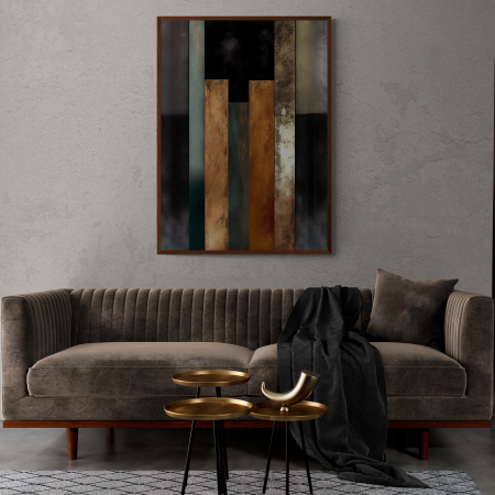 Tablouri Abstracte - Tablou canvas abstract auriu – accent elegant pentru living modern