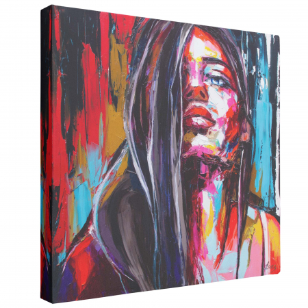 Tablou canvas, abstract, portret femeie, multicolor, pentru hol [1]
