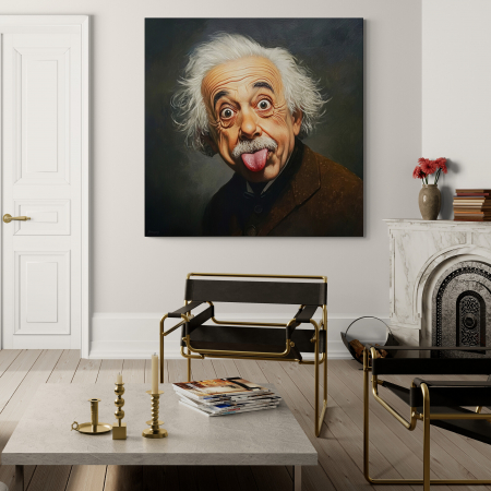 Tablouri cu Celebritati - Tablou Canvas Albert Einstein – Portret Comic