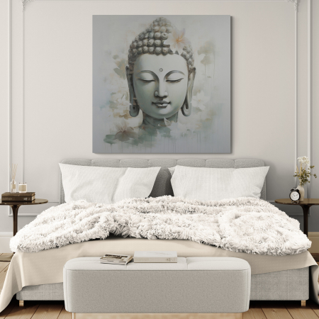 Tablouri Buddha - Tablou Buddha Alb