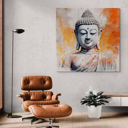 Tablouri Buddha - Tablou Canvas Buddha Alb