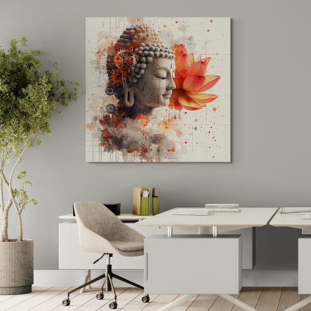 Tablouri Buddha - Tablou Canvas Buddha și Lotus