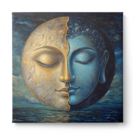 Tablou Canvas Buddha și Luna [2]