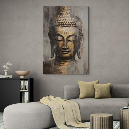Tablouri Buddha - Tablou Canvas „Chipul Meditativ al lui Buddha