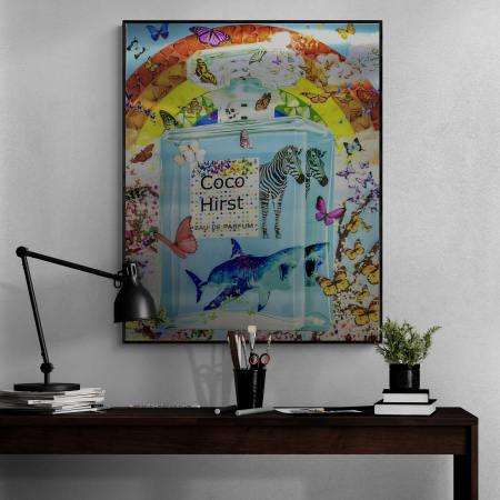 Tablou Canvas Chanel Fantezie, Fluturi, Zebră, Rechin, Pop Art [1]