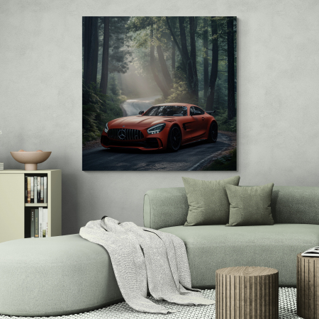 Tablouri cu Masini - Mercedes-AMG, surprins într-un peisaj forestier enigmatic