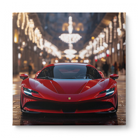 Tablouri canvas mașini Ferrari roșii, imortalizate pe străzi elegante [1]