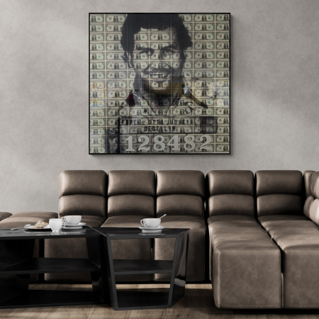Tablouri cu Celebritati - Tablou Canvas portretul pixelat al lui Pablo Escobar