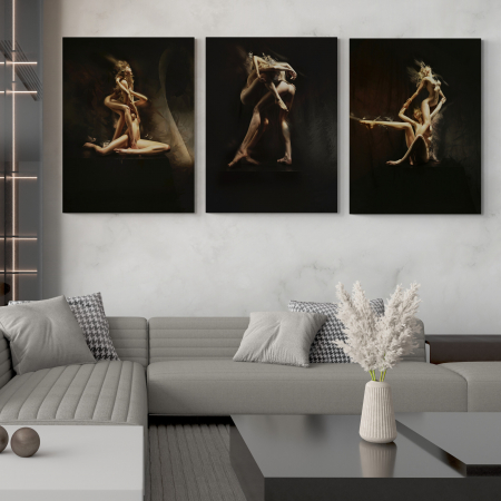 Tablouri Nud - Tablou Canvas Nud Feminin, Eleganță și Expresie Artistică