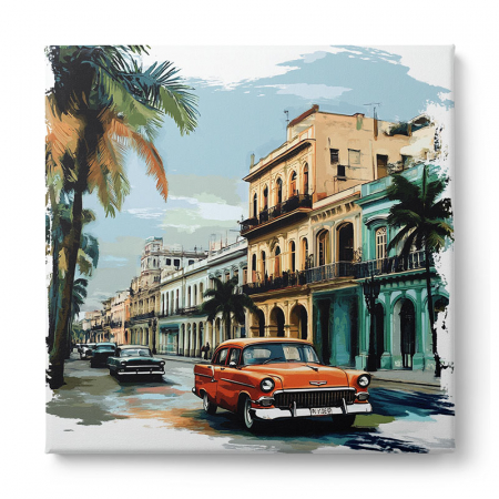 Tablou canvas cu o scenă urbană retro din Havana [1]