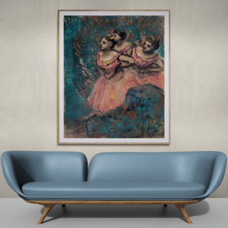 Edgar Degas - Tablou canvas cu dansatoare în roșu de Edgar Degas.