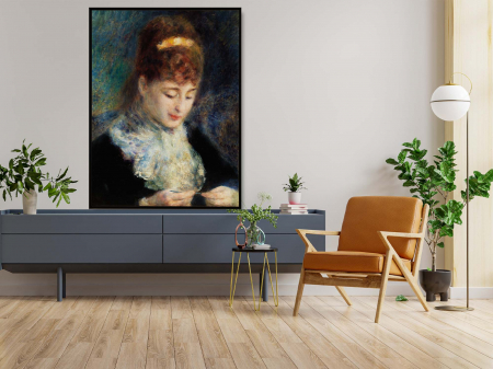 Pierre Renoir - Tablou canvas color Woman Crocheting de Renoir pe pânză premium