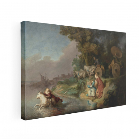 Reinterpretare modernă a răpirii Europei de Rembrandt pe canvas. [1]