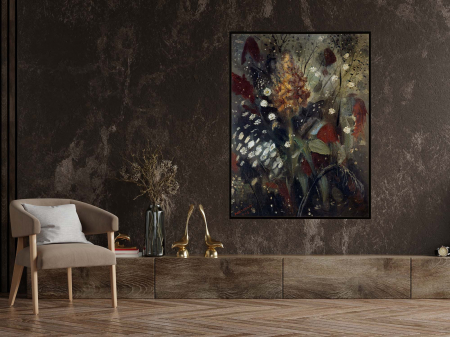 Tablouri cu flori - Tablou abstract floral, colorat, ideal pentru decor modern.