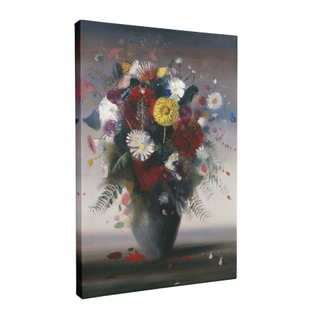 Tablou abstract cu flori de primăvară în culori vii pe canvas [1]