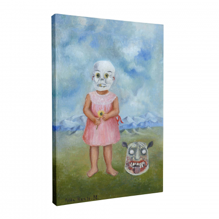 Girl with Death Mask de Frida Kahlo, print modern pe canvas. [1]