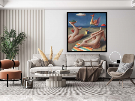 Tablouri suprarealiste - Tablou canvas, Intaglio, color, Suprarealism, deosebit, print pe panza Premium, pentru living, hol, dormitor