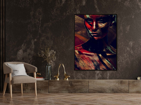 Tablouri Portrete - Tablou canvas, Intaglio, Modern, color, Portret Femeie, print pe panza Premium, pentru living