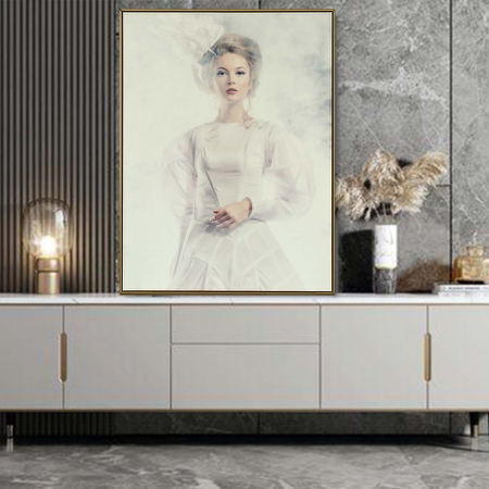 Tablou canvas, Intaglio, Modern, Portret Femeie vintage, print pe panza Premium, pentru living [1]