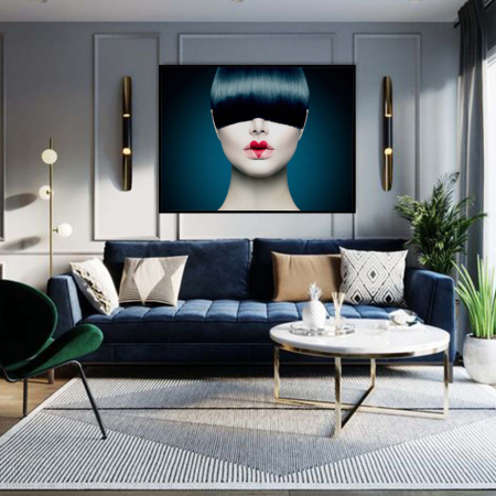 Tablouri Portrete - Tablou canvas, Intaglio, Modern, Portret Femeie Fashion, print pe panza Premium, pentru living
