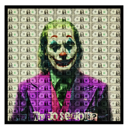 Tablou Canvas portret Joker, format din bancnote de un dolar [1]