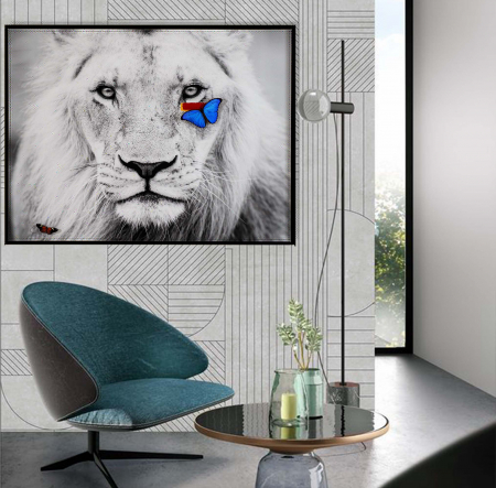 Tablouri Animale si Pasari - Tablou decorativ, Leu, Givenchy, colorat, pentru living, sufragerie