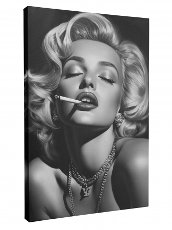 Tablou Canvas Marilyn Monroe Portret Alb-Negru [1]